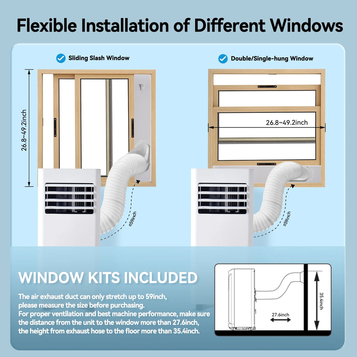 2026 NewBapipro 10,000 BTU Smart Portable AC - WiFi/Remote, 4-in-1 for 300 Sq.Ft, 24H Timer, Window Kit, ??55dB, ETL Certified