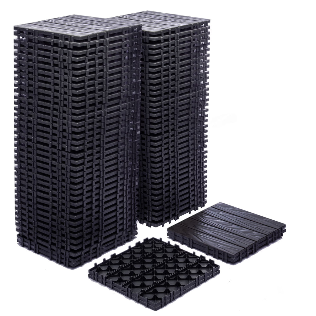 2026 New76-Pack Plastic Interlocking Deck Tiles - 68.80 Sq.Ft Outdoor Plastic Flooring Super Durable & Waterproof All-Weather Indoor/Outdoor