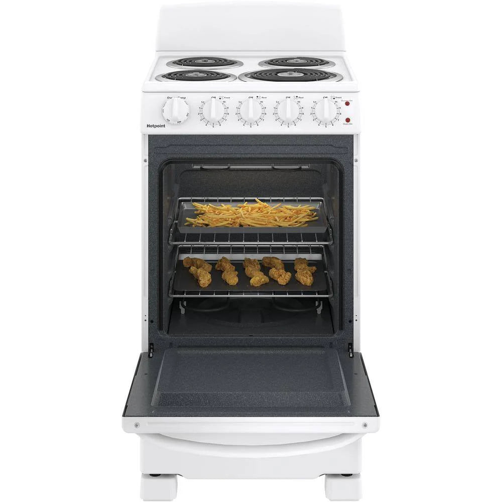 2026 New20-inch electric oven with 4 cooking zones, freestanding, in white