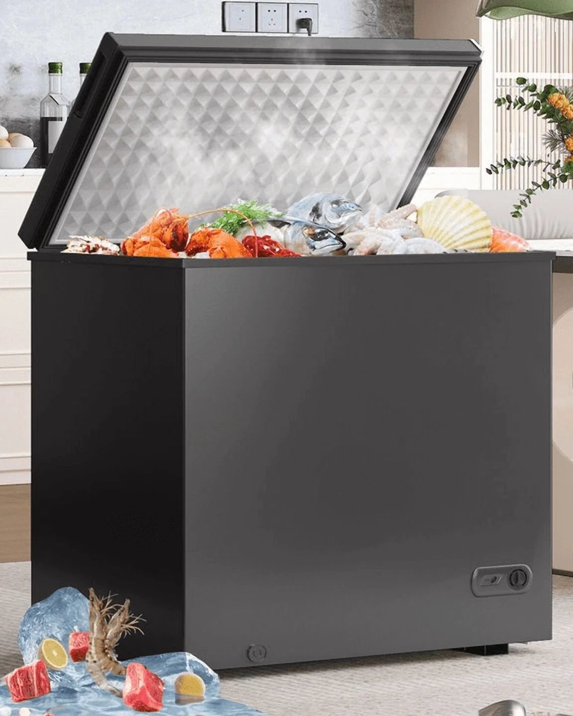 2026 NewDISHUP 10.0 Cu.Ft Chest Freezer, Deep Freezer with Removable Basket, Adjustable Temperature, for Home/Office/Garage/Bar