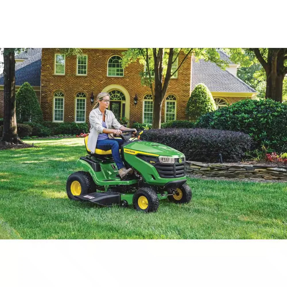 2026 NewJohn Deere S100 ride-on lawnmower, 107 cm (42 inch) cutting width – 17.5 hp petrol hydrostatic drive