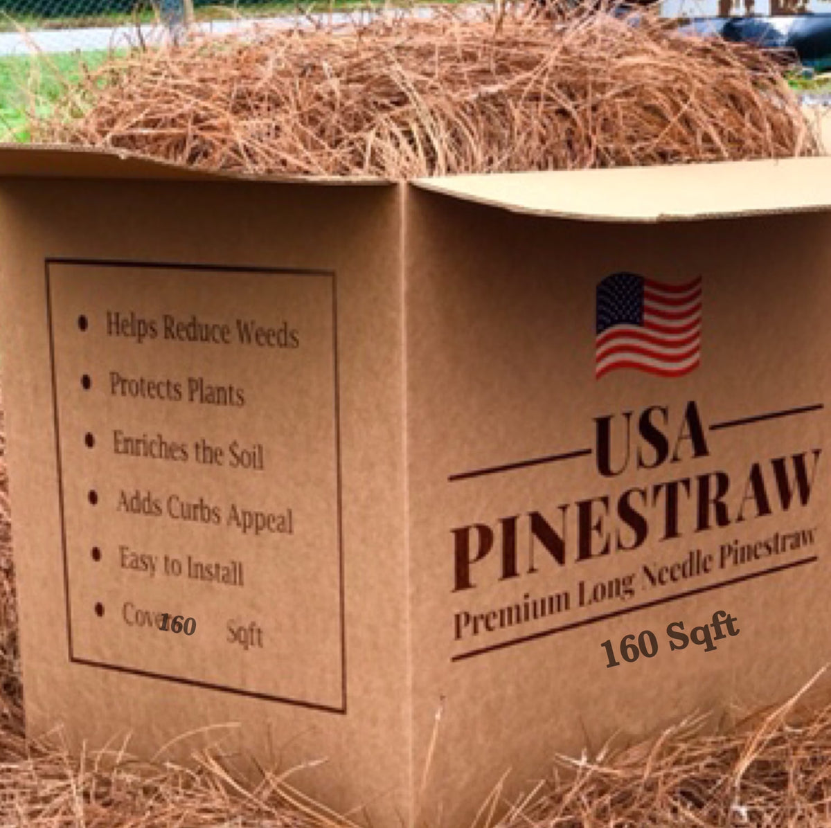 2026 NewPremium Long Needle | Pine Straw Mulch | 160 Sqft