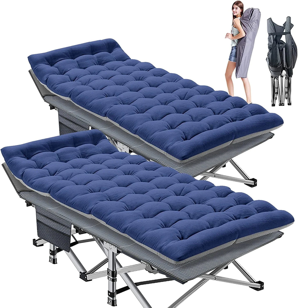 2026 NewSlsy 2 Pack Folding Bed Cot with 3.3 Inch 2 Sided Mattress, 75"* 28" Folding Camping Cots with Carry Bag, Portable Sleeping Cot Guest Bed