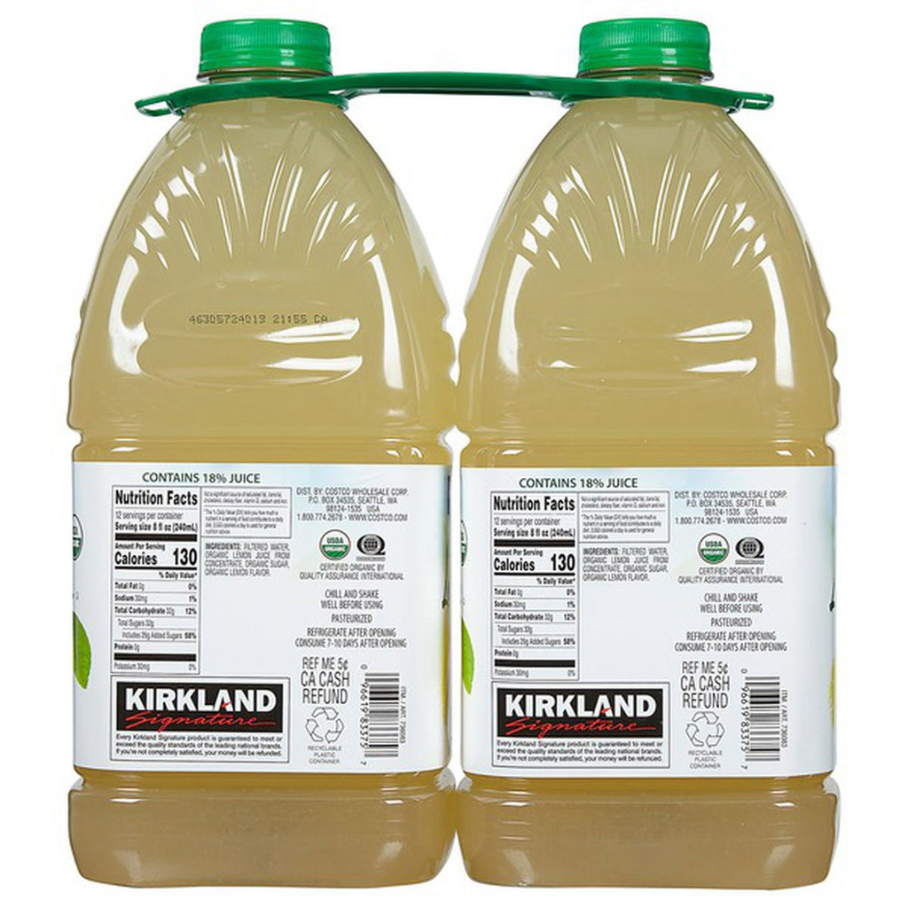 2026 NewKirkland Signature, Organic Lemonade, 96 fl oz, 2-count