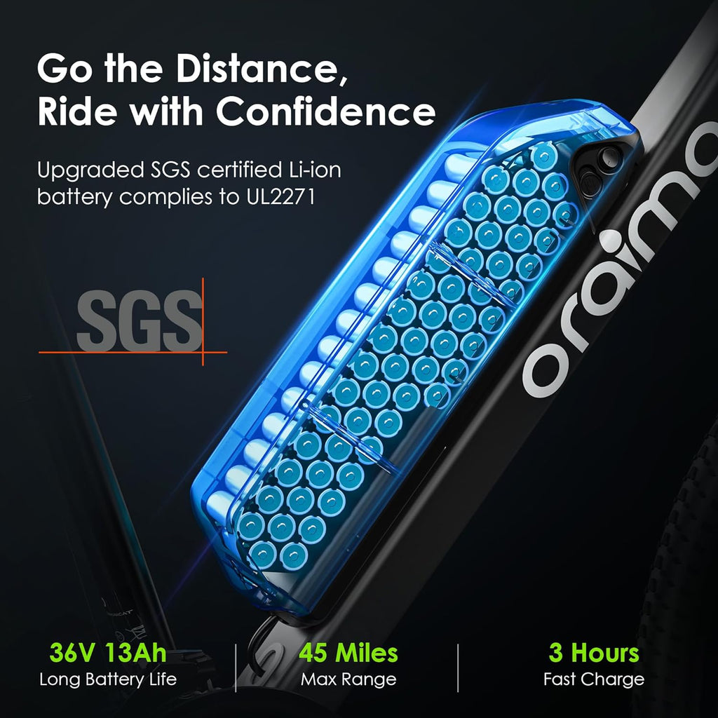 2026 Bicicleta eléctrica todoterreno para adultos Oraimo Monster 100 – Motor BAFANG 350W (pico 500W)