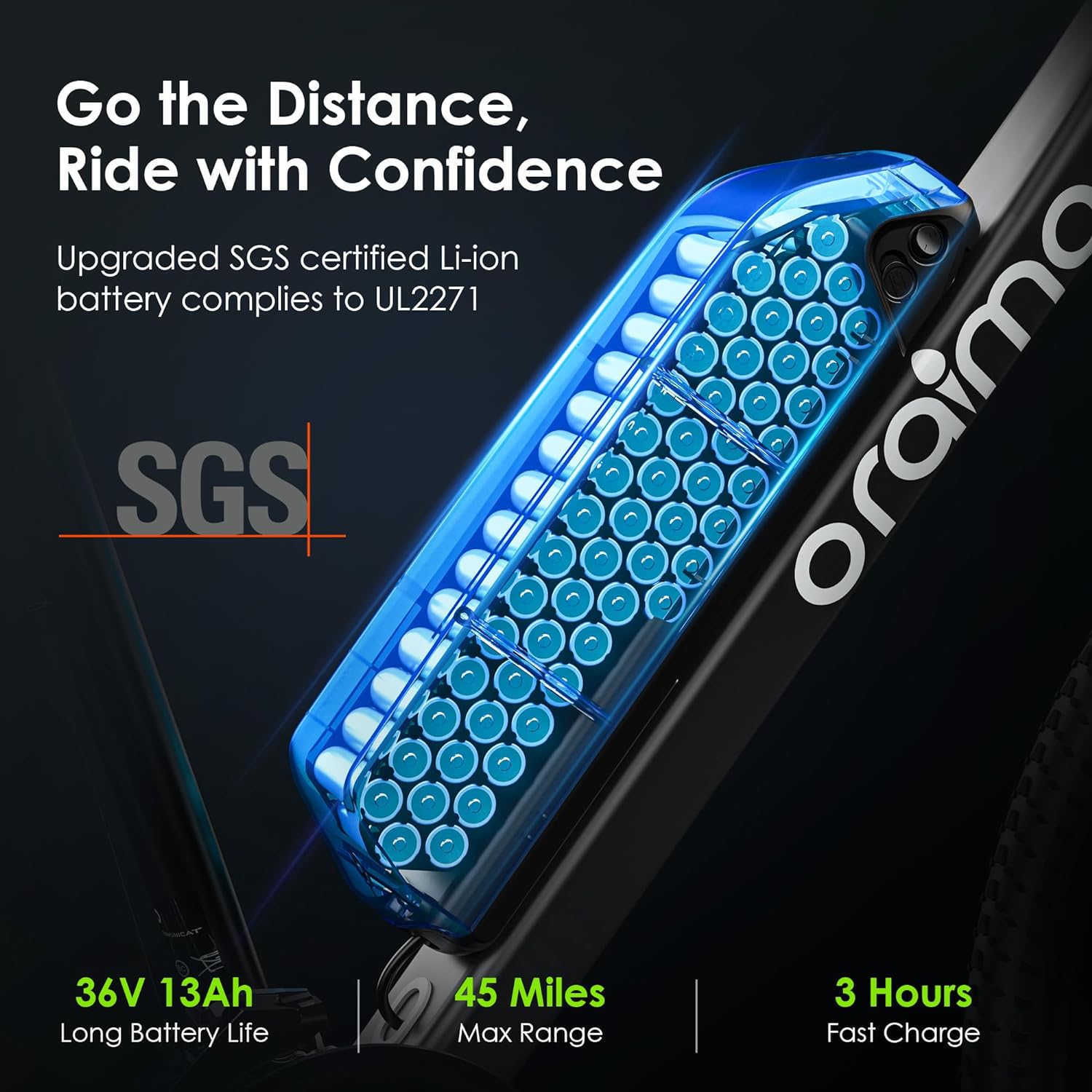 2026 Bicicleta eléctrica todoterreno para adultos Oraimo Monster 100 – Motor BAFANG 350W (pico 500W)