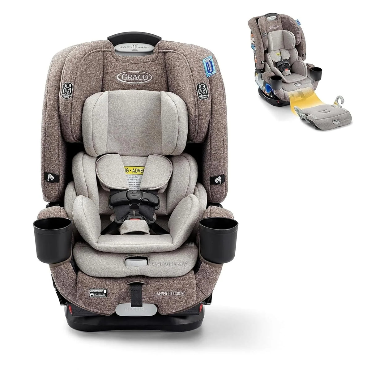 2026 New4Ever DLX 4-in-1 Child Car Seat, Charlie | Car seat for babies and toddlers, 10 years of use | Rear-facing, forward-facing and booster seat | Safe, comfortable and practical
