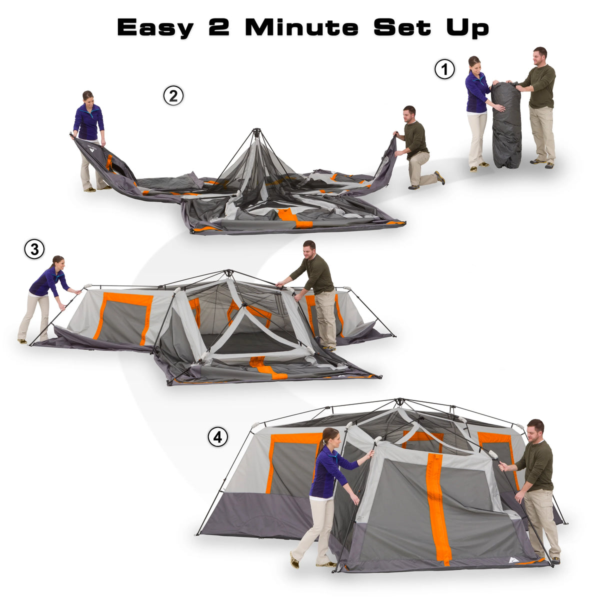 2026 NewOzark Trail 20' x 18' 12-Person 3-Room Instant Cabin Tent with Screen Room, 56.5 lbs
