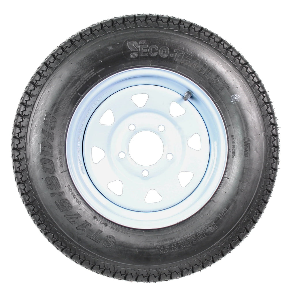 2026 New2-pack trailer tires and rims ST175/80D13 175/80 13 B78-13 LRC 5-hole white spoked wheel
