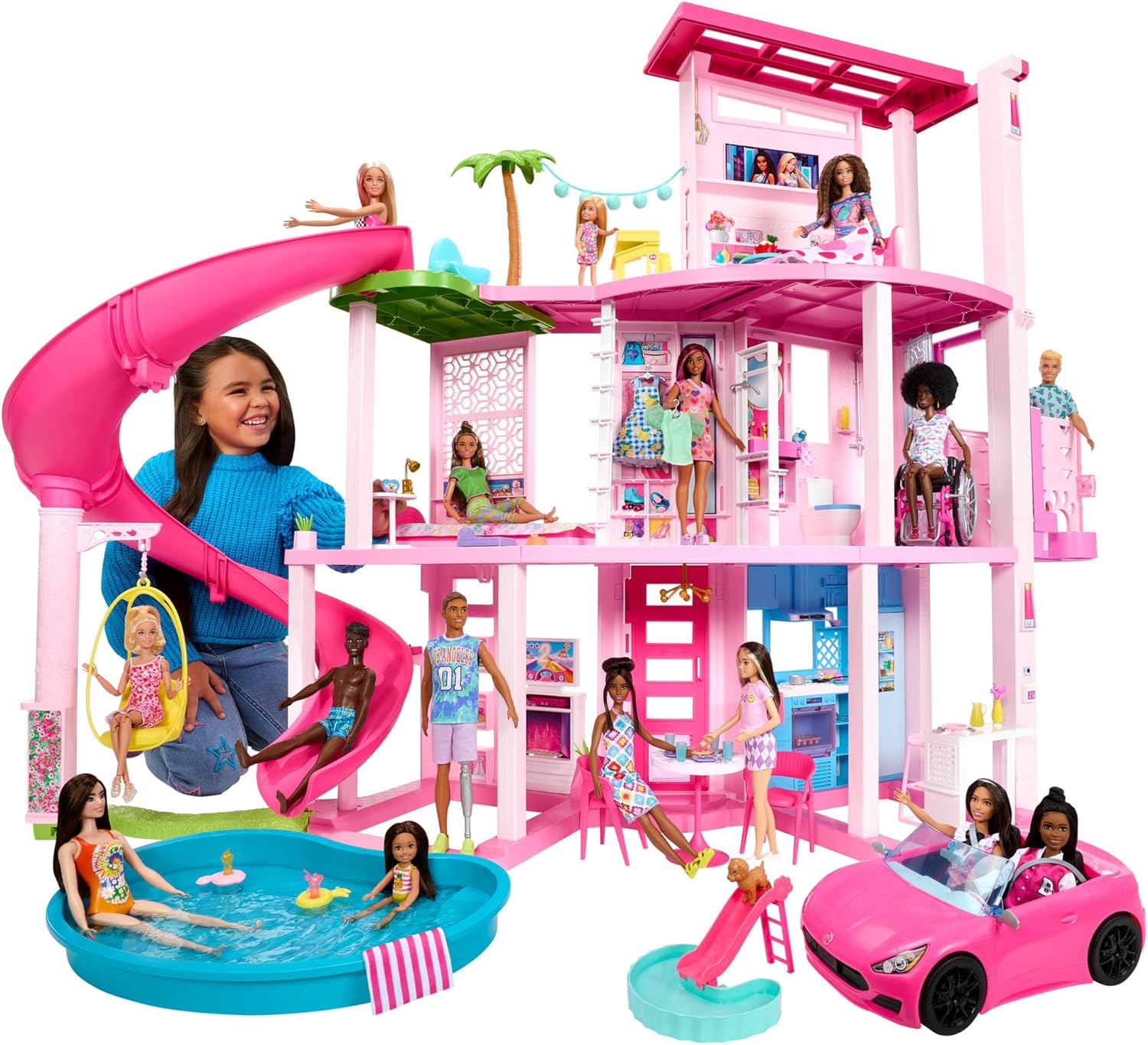 2026 Barbie Dreamhouse 2023 Casa para muñecas de juguete de 3 plantas con +75 muebles y accesorios, +3 años (Mattel HMX10)