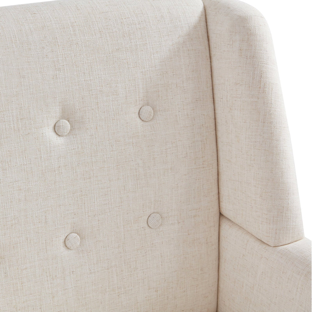 2026 NewHUIMO  Accent Chair, Button-Tufted Upholstered  Living Room Chairs,  Mid Century Modern Comfy Reading Chairs for Bedroom, Living Room, Beige