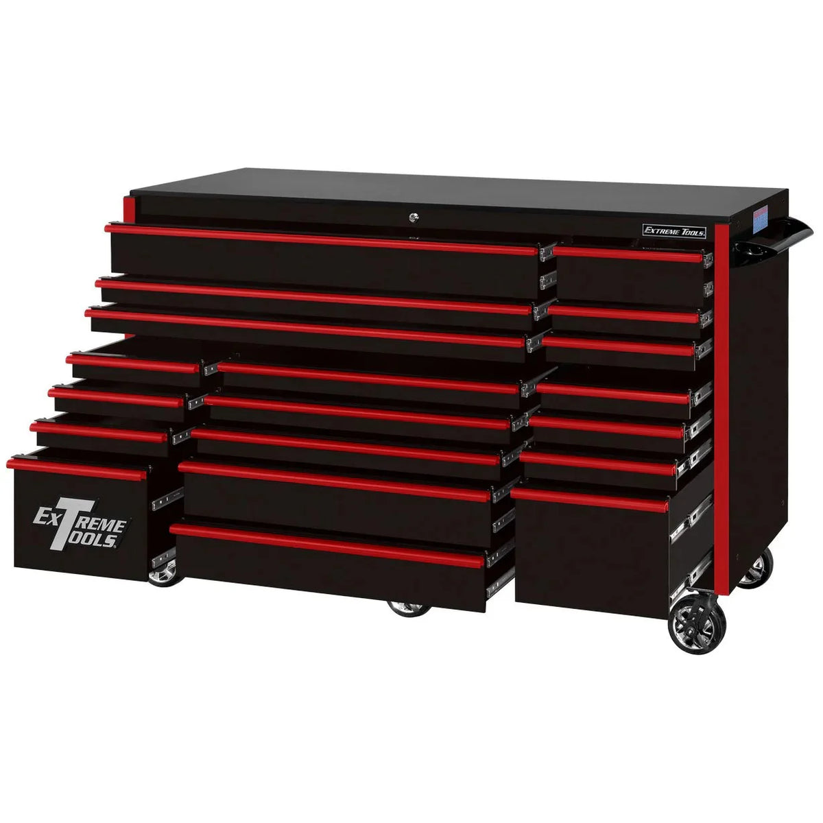 2026 NewExtreme Tools RX250 Series 72-inch x 30-inch Rolling Cart – 19 Drawers – 250 lb Drawer Slides