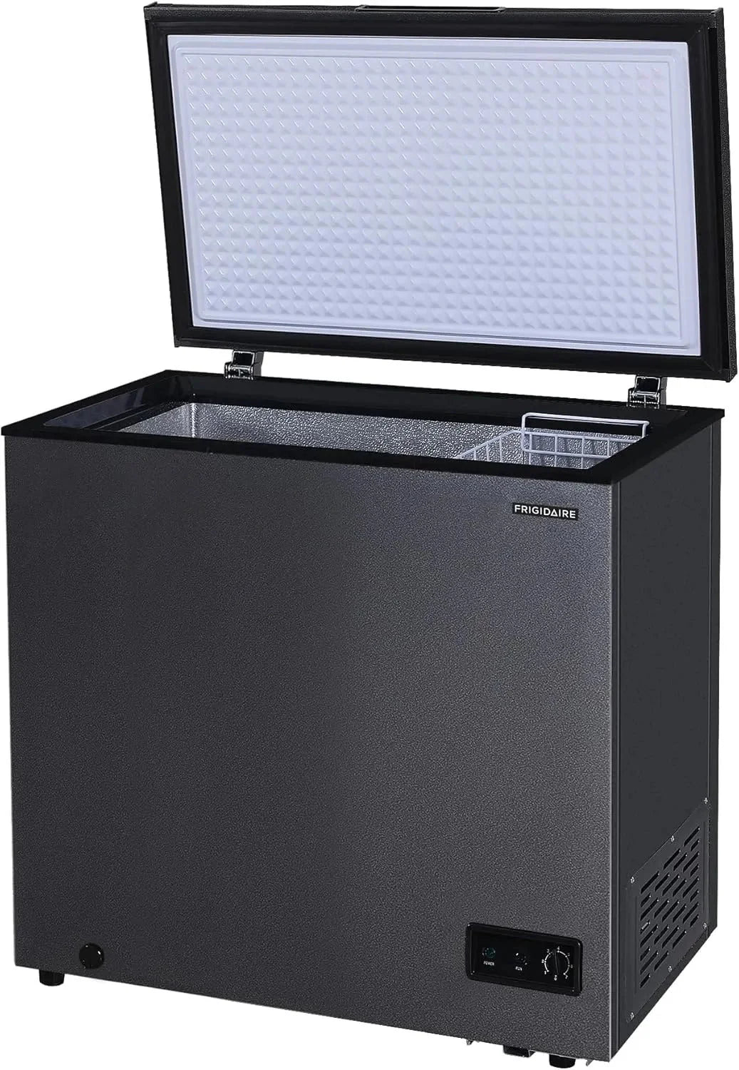 2026 NewFrigidaire chest freezer (7 cubic feet), granita finish, adjustable thermostat, easy defrost function, removable basket
