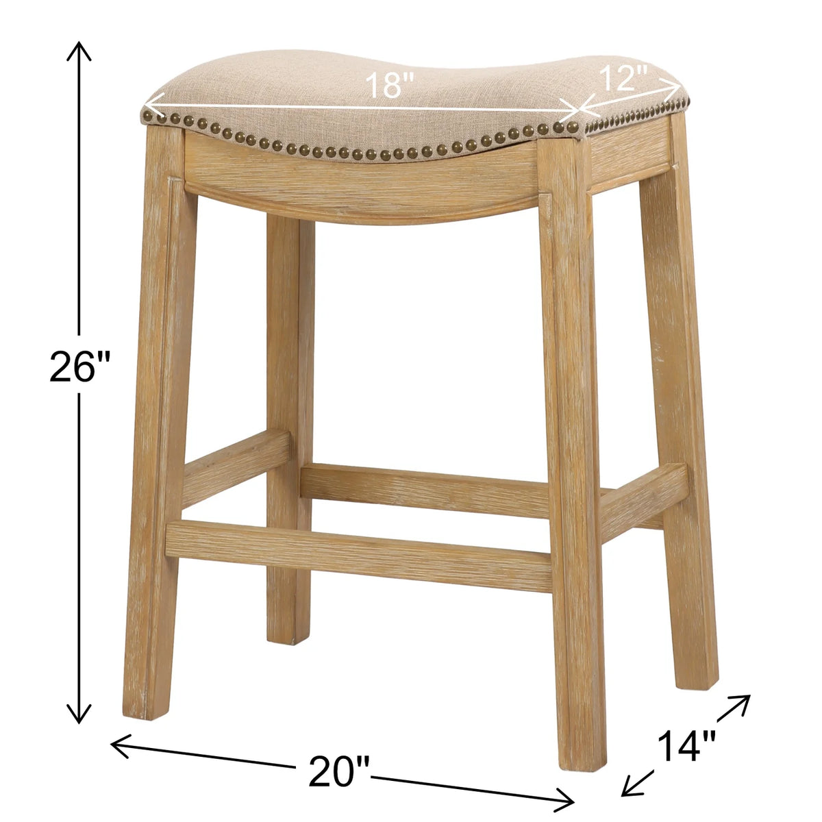2026 NewNew Ridge Home Goods 26" Saddle Wood Counter Height Stool Weathered Natural