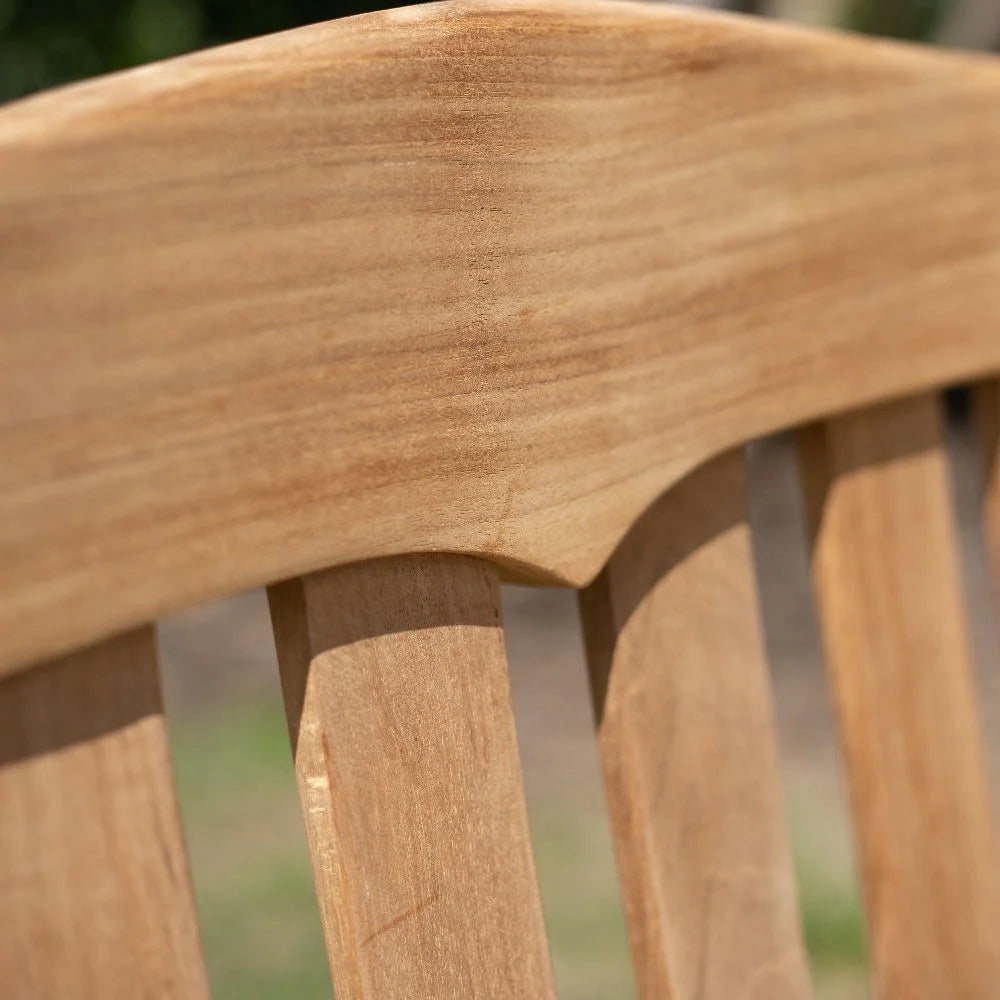 2026 NewAsh & Ember Hawthorne Grade A Teak 53" Bench, Seats 2 People Comfortably, Weather Resistant Indoor Outdoor Solid Wood Patio Furniture with Tightly Spaced Slats, Bowed Back, Armrests