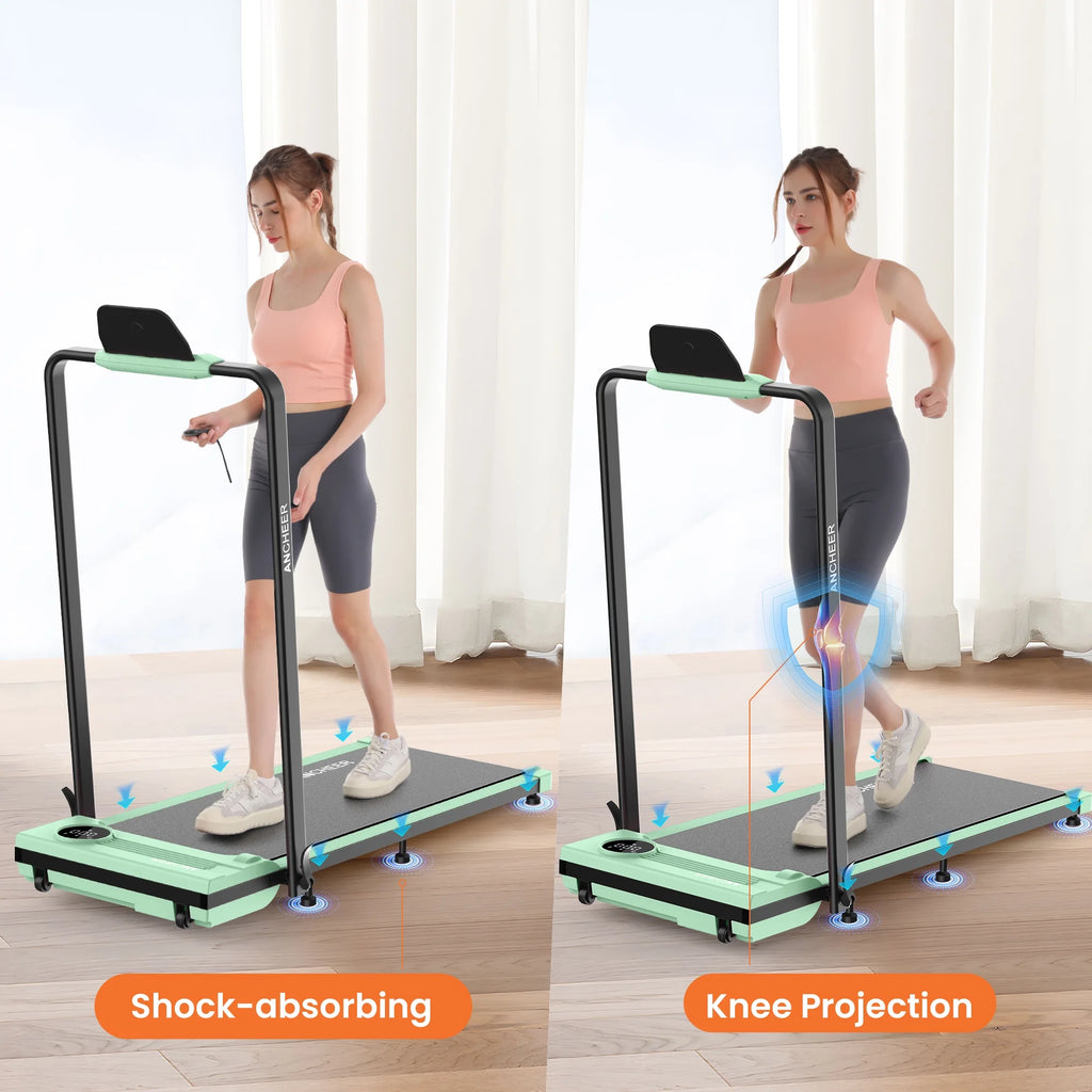 2026 NewANCHEER Portable Folding Walking Pad 300lb, 7.5 MPH Under Desk Treadmill with Remote Control & LED Display,2 in 1 Walking Pad Treadmill for Home/Office/Exercise(Pink)