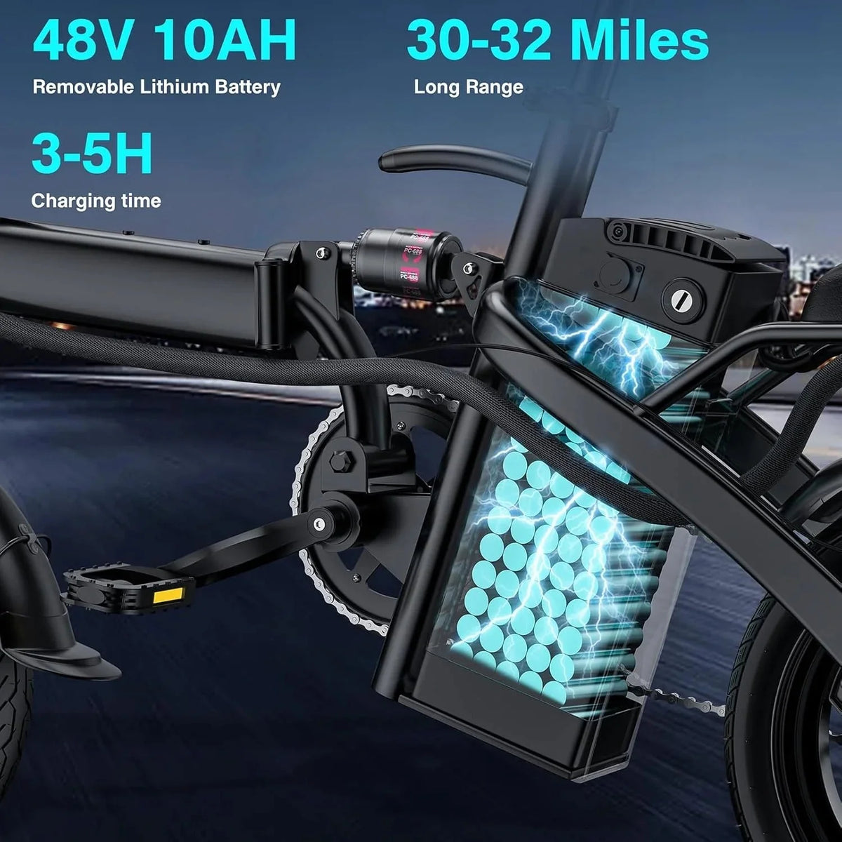 2026 NewElectric bicycle for adults and teenagers, foldable e-bike for commuters and city use, foldable e-bike motor 48V 24MPH