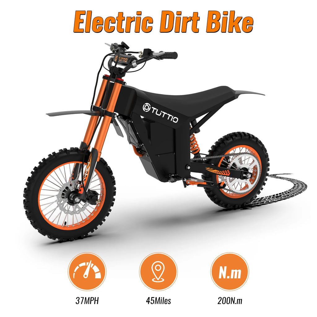 2026 NewTUTTIO Soleil01 Adult Electric Dirt Bike (with Branded Helmet), 2000W, 48V 21Ah Battery, 37Mph Full Suspension Mountain E-Bike, 200Nm Torque All-Terrain Electric Motorcycle