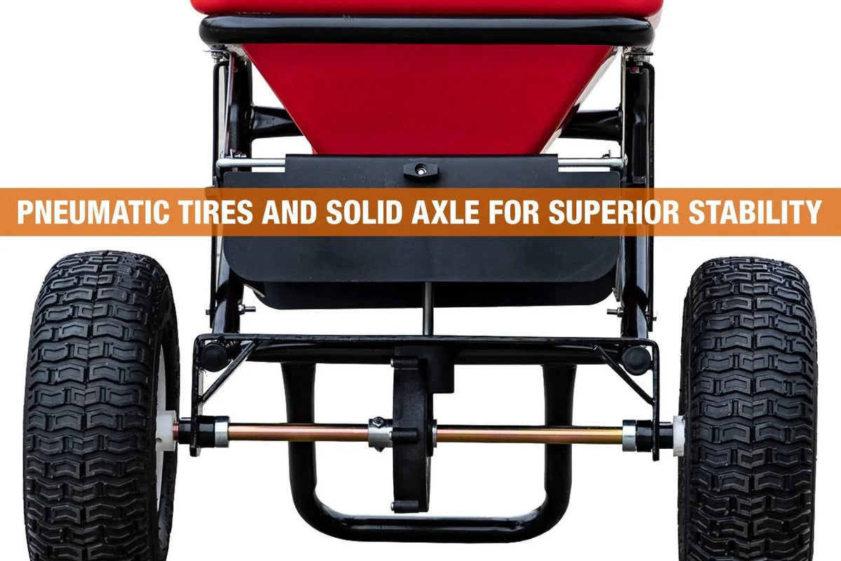 2026 NewMulti-purpose push-along spreader, 100 lb capacity, versatile tool for lawn seed, salt, de-icer, fertilizer and seeds