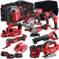 2026 NewMilwaukee 18V Cordless Tool Set, 11-piece, with 3 x 5.0Ah batteries and charger in bag T4TM-9