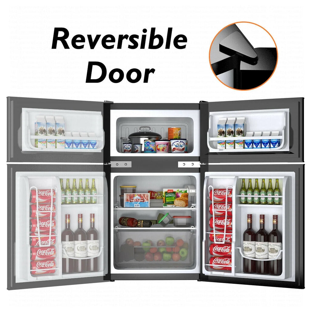 2026 NewCostway Refrigerator Small Freezer Cooler Fridge Compact 3.2 cu ft. Unit, Grey