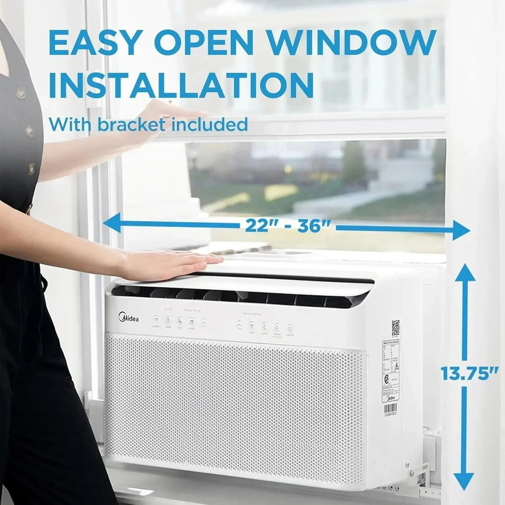 2026 NewMidea 12,000 BTU U-shaped smart inverter window air conditioner cools rooms up to 550 square feet