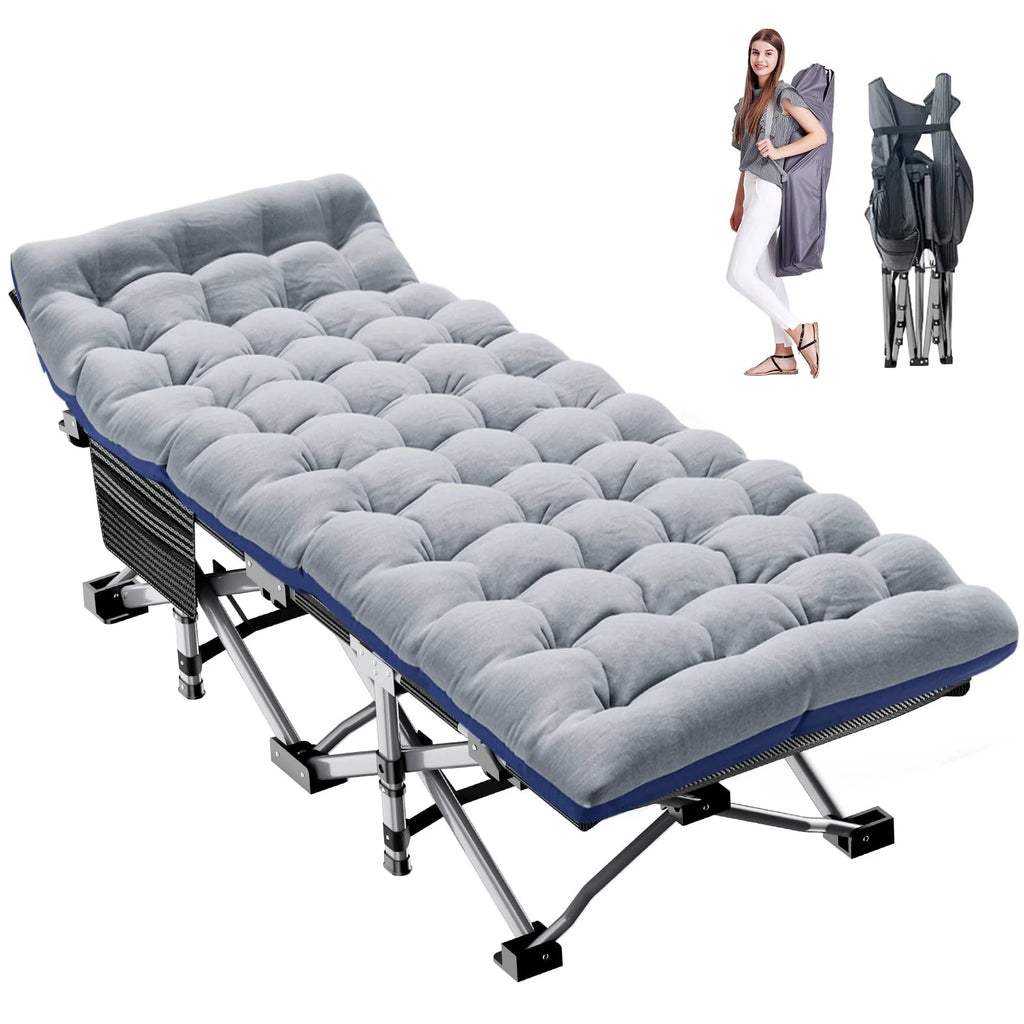 2026 NewSlsy 2 Pack Folding Bed Cot with 3.3 Inch 2 Sided Mattress, 75"* 28" Folding Camping Cots with Carry Bag, Portable Sleeping Cot Guest Bed