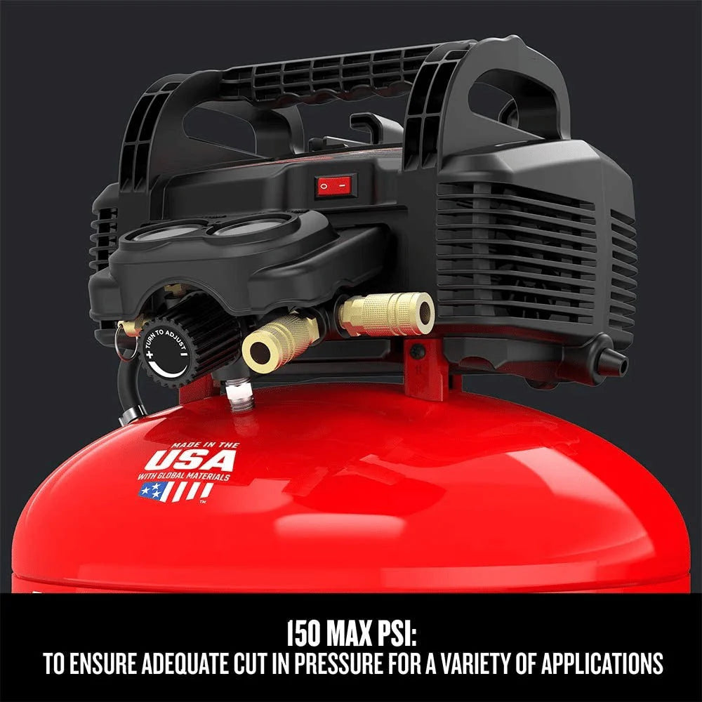 2026 NewCraftsman 6-gallon pancake air compressor, oil-free, 150 PSI, portable with accessory kit