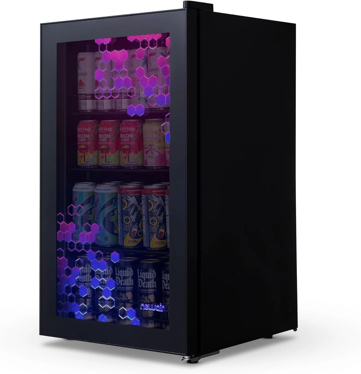 2026 NewBeverage Refrigerator Cooler | 126 Cans Free Standing with Right Hinge Glass Door | Mini Fridge Beverage Organizer Perfect For Beer, Wine, Soda, And Cooler Drinks