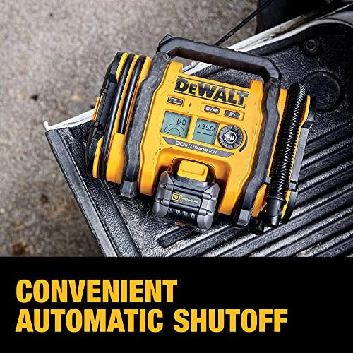 2026 NewDEWALT 20V MAX tire inflator, compact and portable, automatic shut-off, LED light