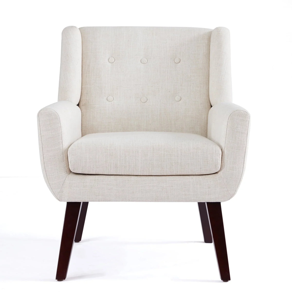 2026 NewHUIMO  Accent Chair, Button-Tufted Upholstered  Living Room Chairs,  Mid Century Modern Comfy Reading Chairs for Bedroom, Living Room, Beige