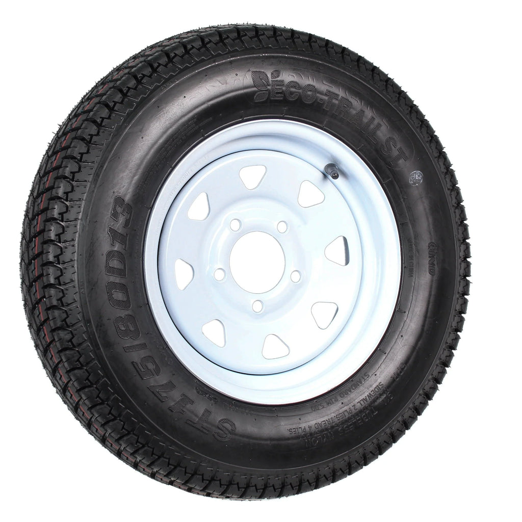 2026 New2-pack trailer tires and rims ST175/80D13 175/80 13 B78-13 LRC 5-hole white spoked wheel
