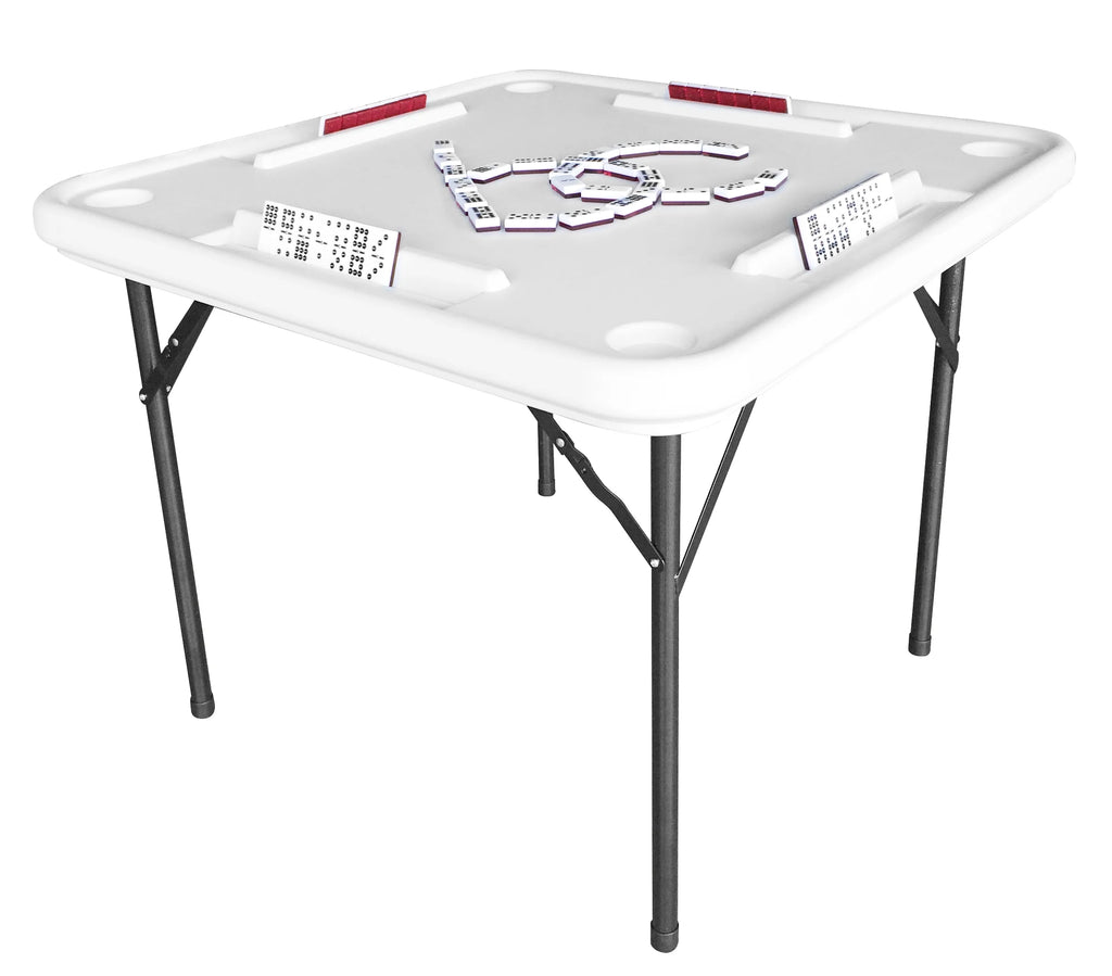 2026 NewBene Casa Foldable Domino Table with Built-In Drink Holders, 38?? x 38??, White
