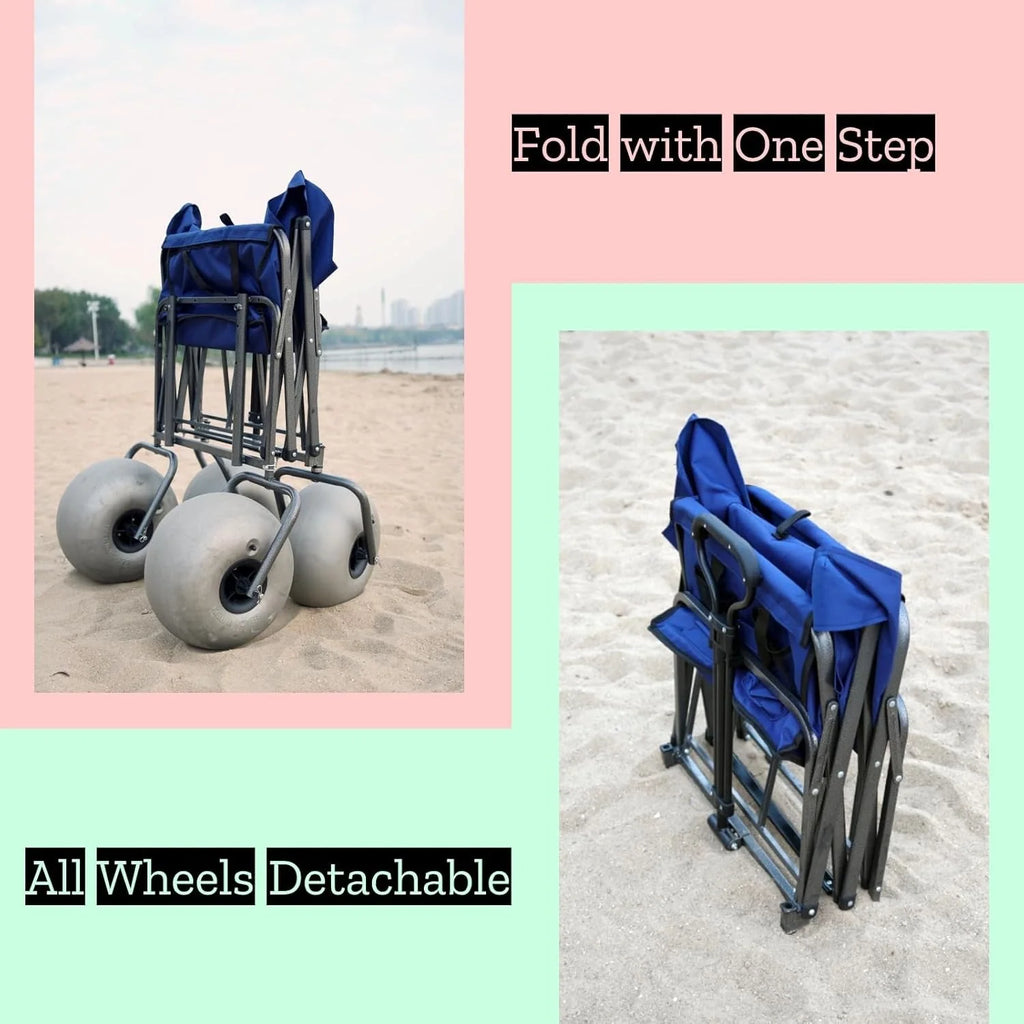 2026 NewBeach cart with 13-inch balloon wheels, chair brackets and pump included