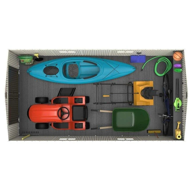 2026 New2025 Side entrance, 4.57 m W x 2.44 m D, plastic tool shed