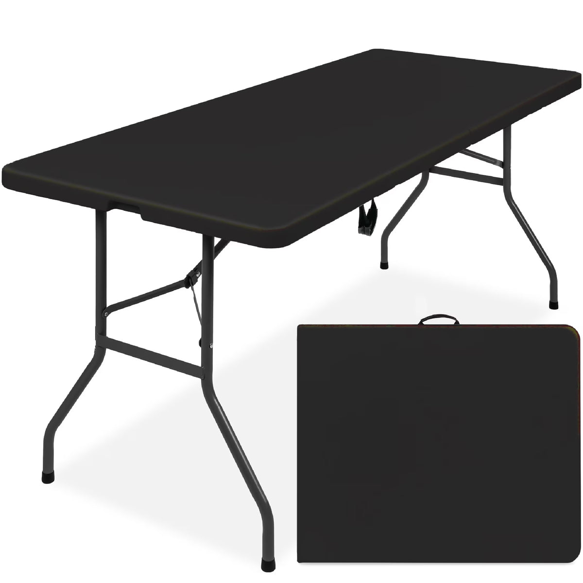 2026 NewBest Choice Products 6ft Plastic Folding Table, Indoor Outdoor Heavy Duty Portable w/ Handle, Lock - White