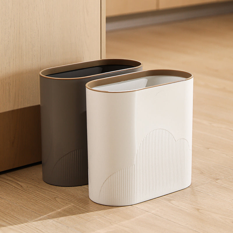 Oval Push-Top Trash Can – 12L