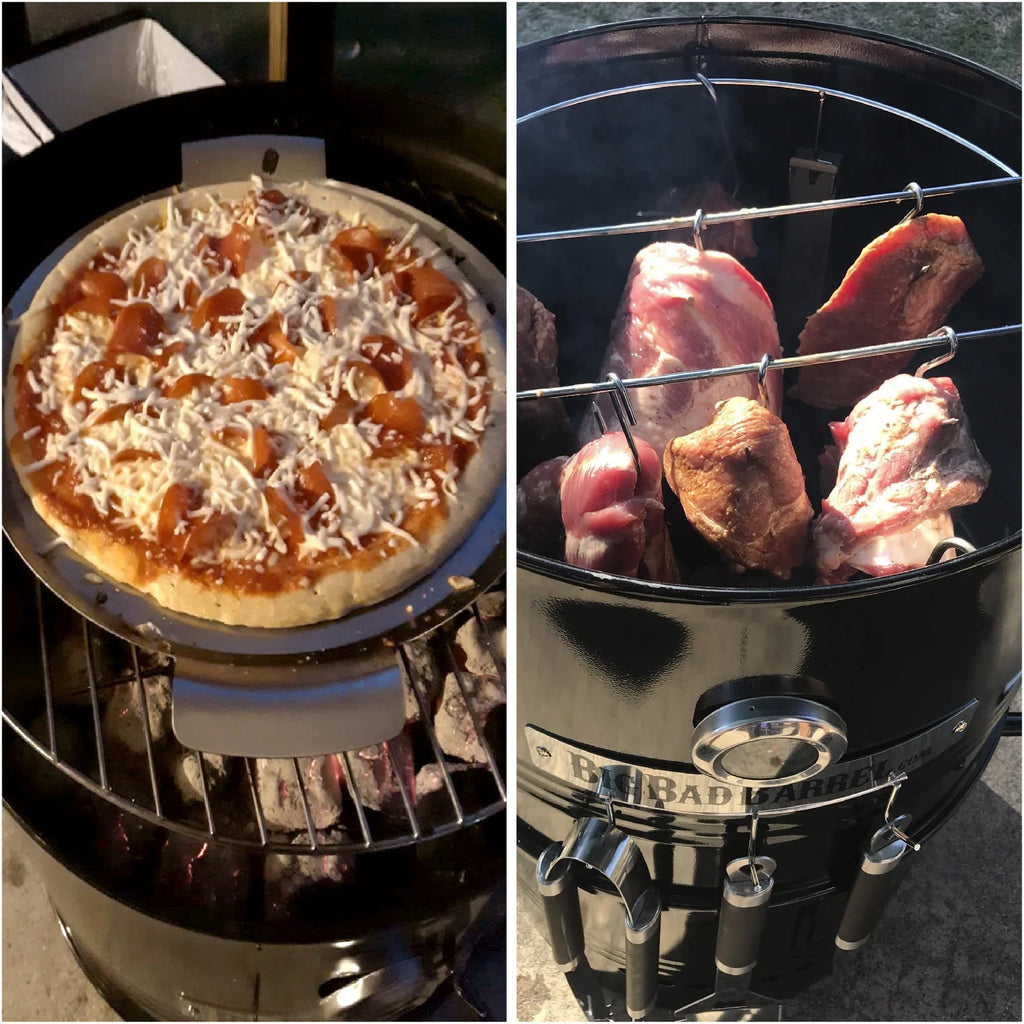 2026 NewBig Bad Barrel BBQ Smoker Grill 5 in 1 Barrel can be used as a Smoker, Grill, Pizza Oven, Table and Fire Pit