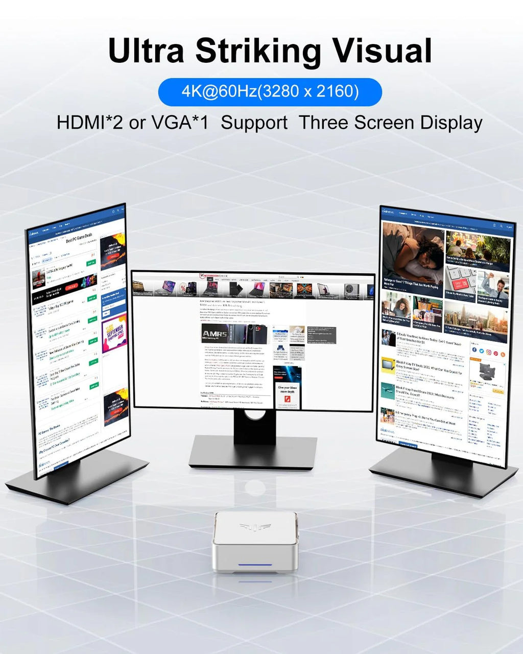 2026 NewKAMRUI GK3Plus Mini PC, 16GB RAM, 512GB M.2 SSD Mini Computer