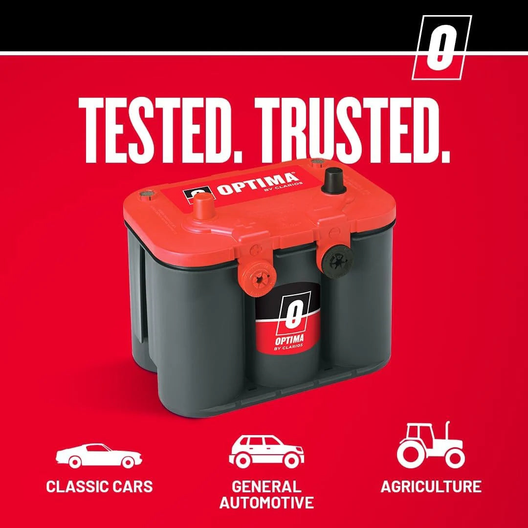 2026 NewOPTIMA RedTop AGM starter battery, 720 CCA, dual terminals