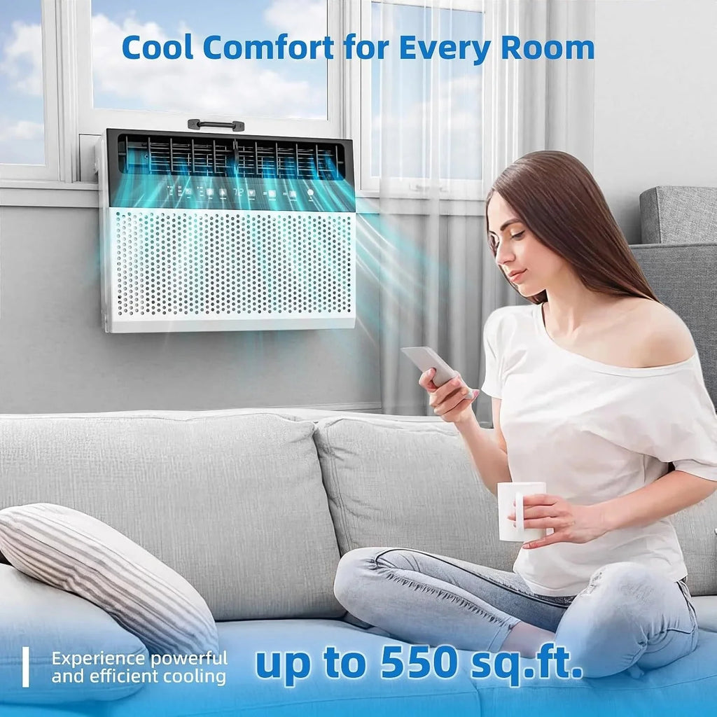 2026 NewAntarctic Star 12,000 BTU U-shaped window air conditioner, cools rooms up to 550 square feet with 6 modes, 24-hour timer, ultra-quiet window air conditioner