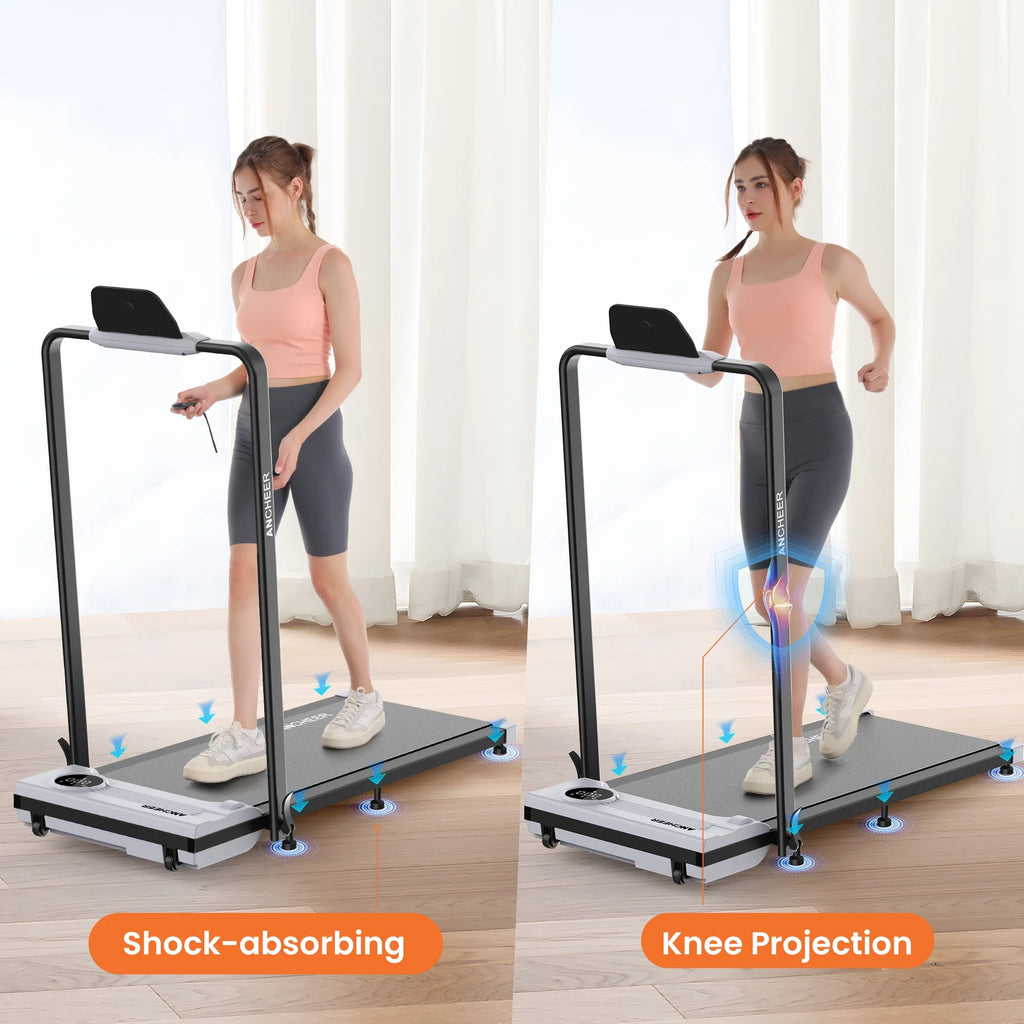 2026 NewANCHEER Portable Folding Walking Pad 300lb, 7.5 MPH Under Desk Treadmill with Remote Control & LED Display,2 in 1 Walking Pad Treadmill for Home/Office/Exercise(Pink)