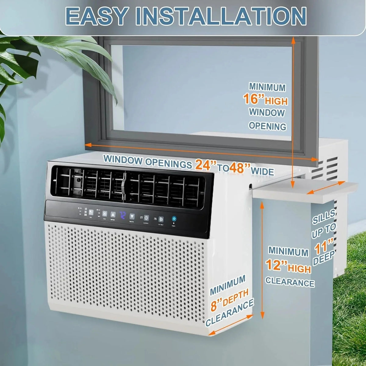 2026 NewAntarctic Star 12,000 BTU U-shaped window air conditioner, cools rooms up to 550 square feet with 6 modes, 24-hour timer, ultra-quiet window air conditioner