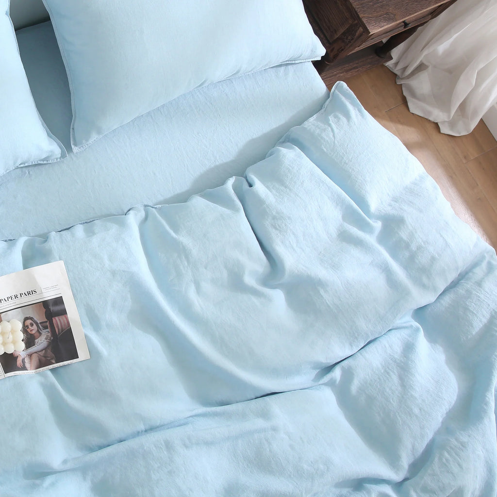 2026 New100% Pure Linen Duvet Cover with Button Closure and Corner Ties Soft & Breathable - Natural Full/Queen