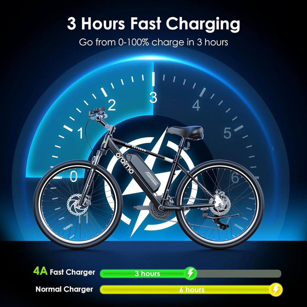 2026 Bicicleta eléctrica todoterreno para adultos Oraimo Monster 100 – Motor BAFANG 350W (pico 500W)