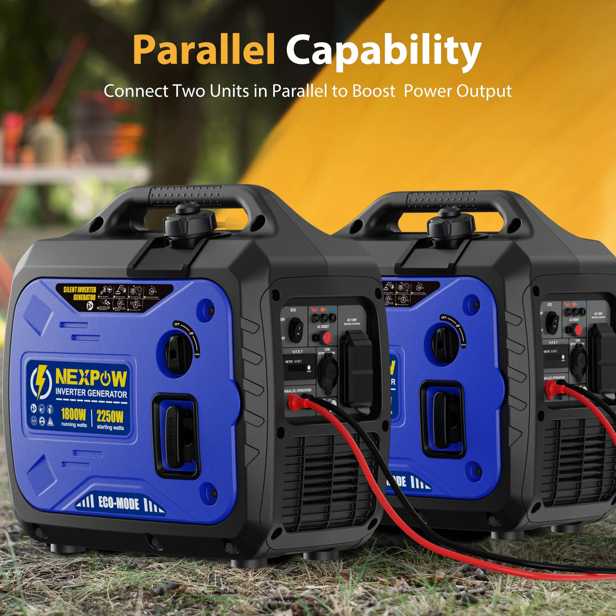 2026 NewNEXPOW 2250W Portable Inverter Generator, Gasoline Power Quiet Lightweight for Backup Home & Camping, Eco-Mode Feature, Parallel Capability, EPA Compliant
