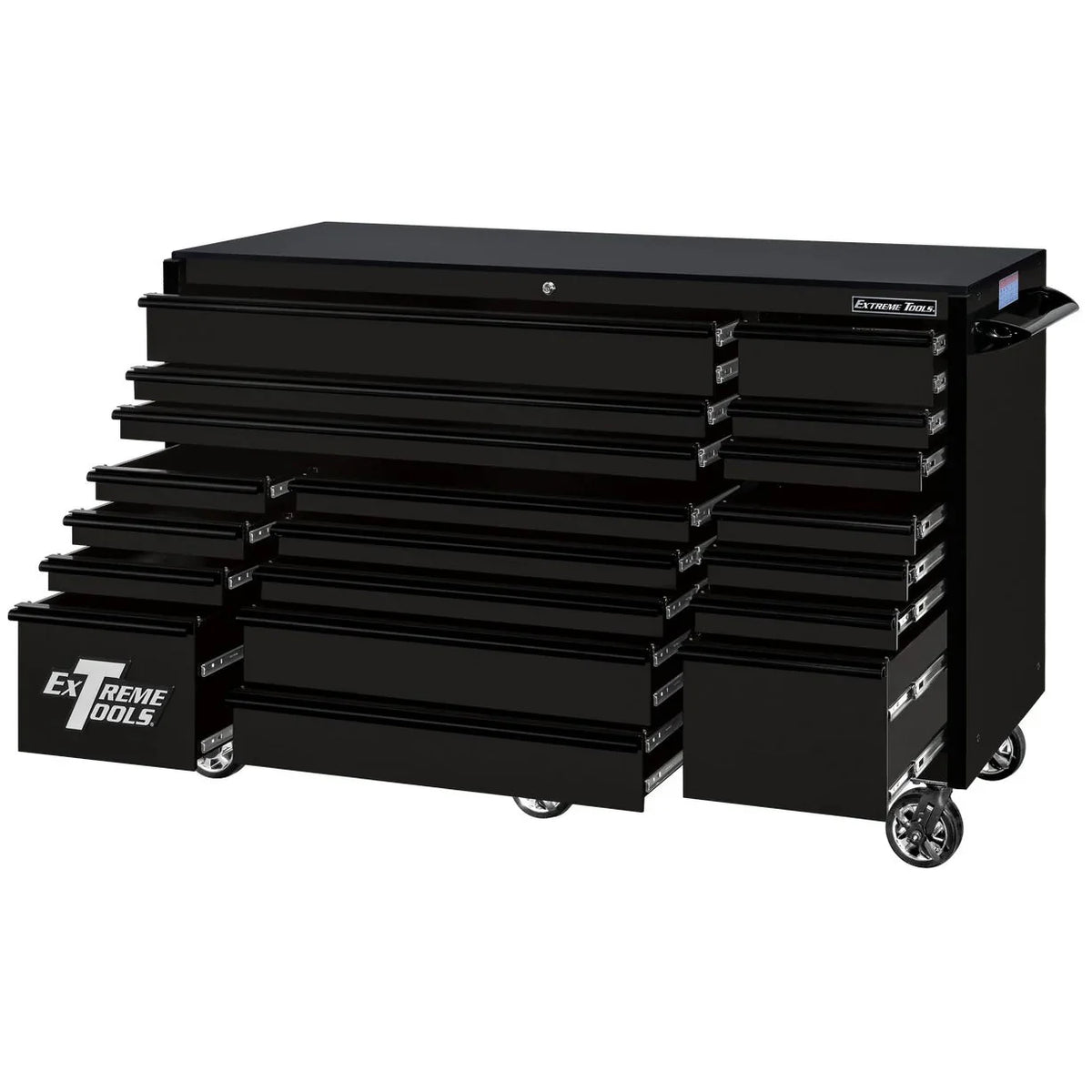 2026 NewExtreme Tools RX250 Series 72-inch x 30-inch Rolling Cart – 19 Drawers – 250 lb Drawer Slides