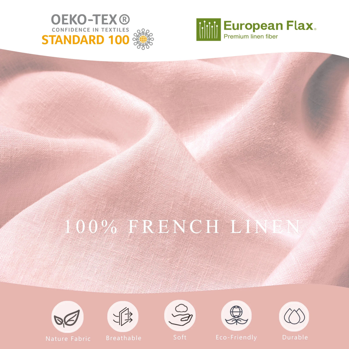 2026 New100% Pure Linen Duvet Cover with Button Closure and Corner Ties Soft & Breathable - Natural Full/Queen