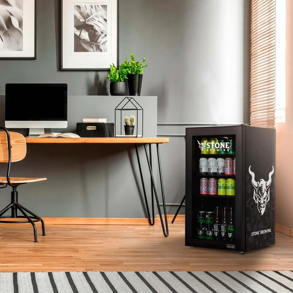 2026 NewBeverage Refrigerator Cooler | 126 Cans Free Standing with Right Hinge Glass Door | Mini Fridge Beverage Organizer Perfect For Beer, Wine, Soda, And Cooler Drinks