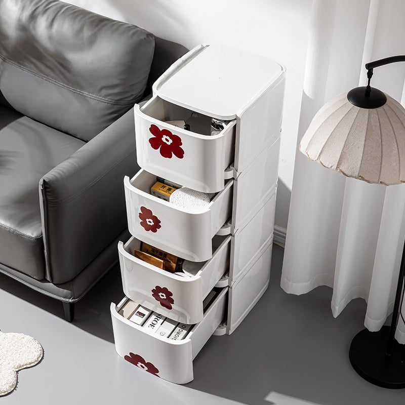 2-Tier Mobile Storage Rack with Drawers
